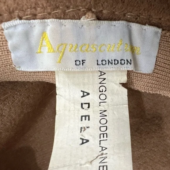 Vintage Aquascutum London classic preppy tan wool blend Kangol Adela bucket hat - Picture 11 of 15